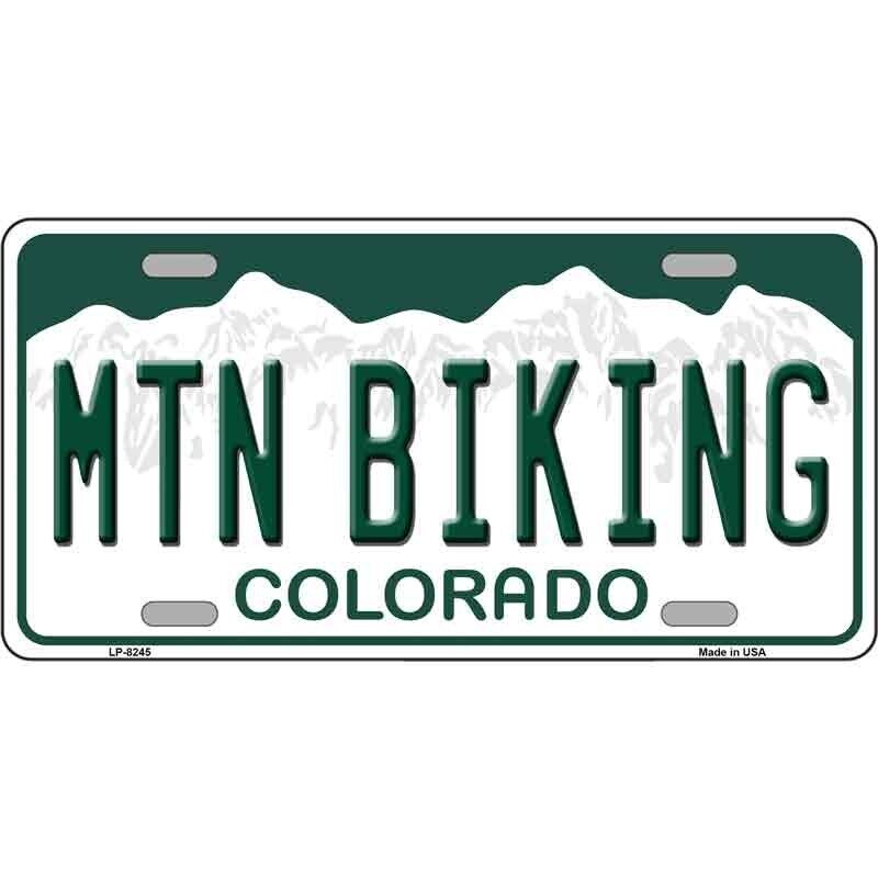 Mtn Biking Colorado License Plate Metal Sign Plaque Car Truck Wall Home Decor