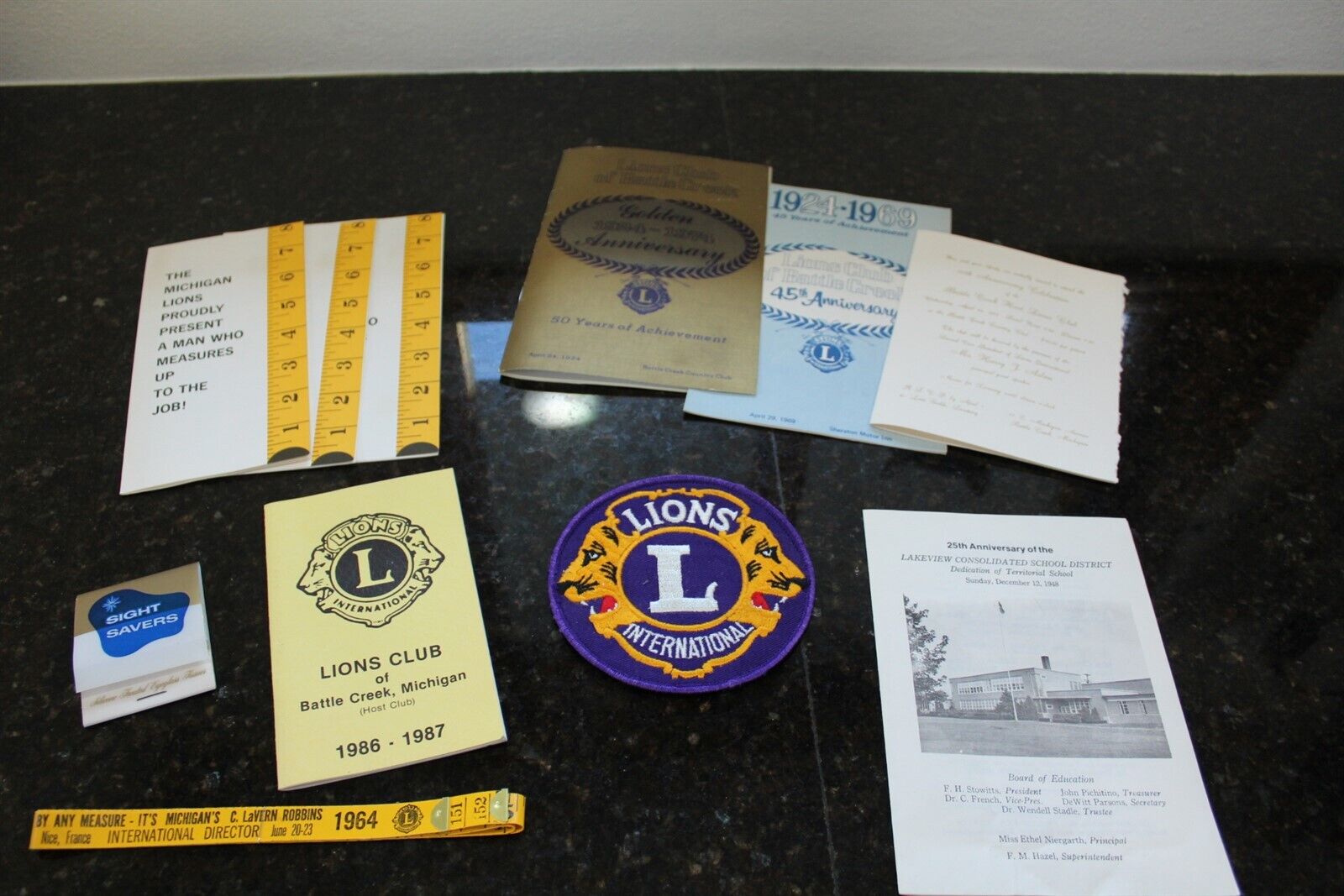 Vintage Lions Club International Memorabilia Collection Advertising Patch + More