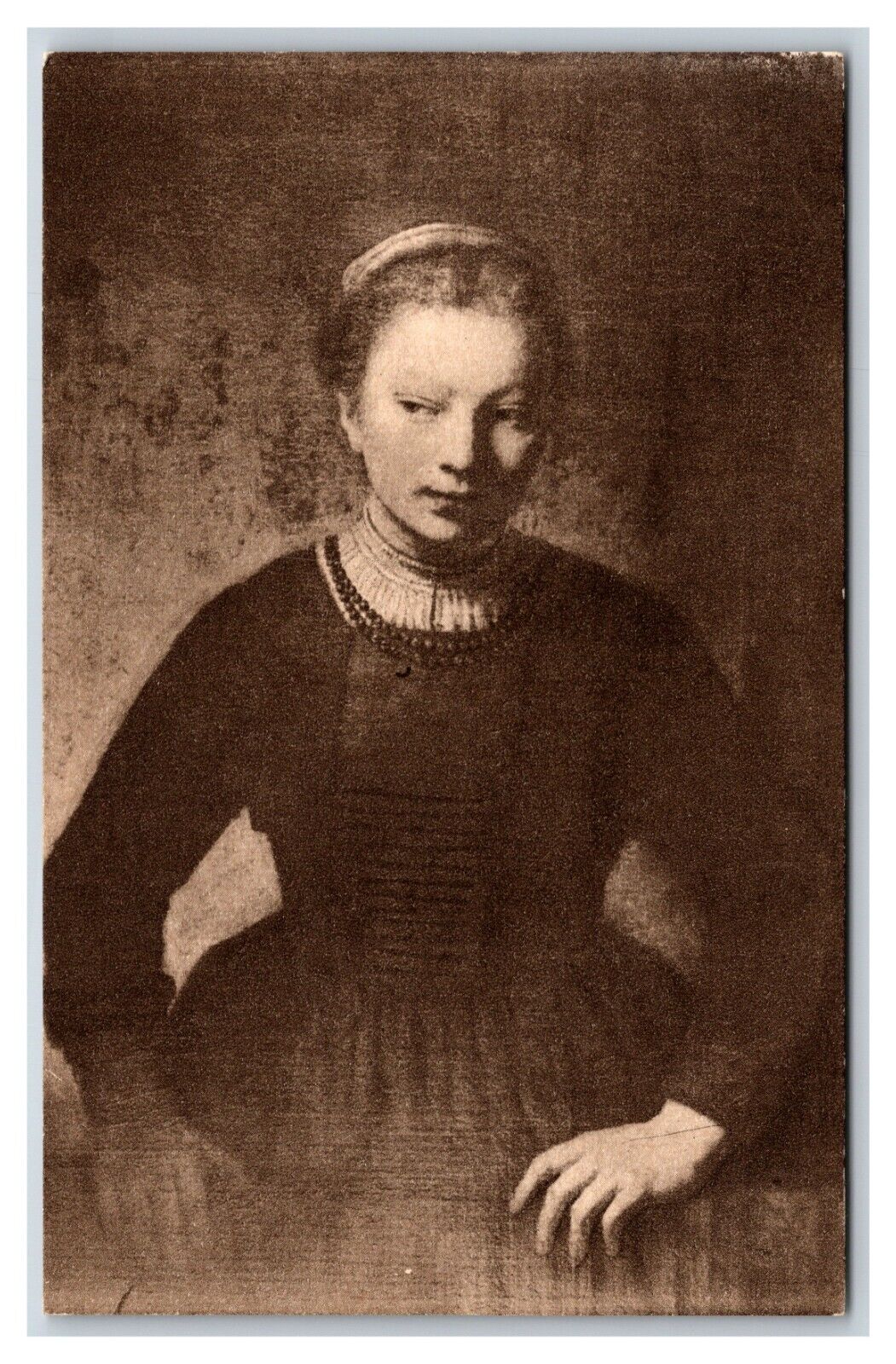 Portrait of a Girl By Rembrant UNP Art Institute of Chicago DB Postcard W7