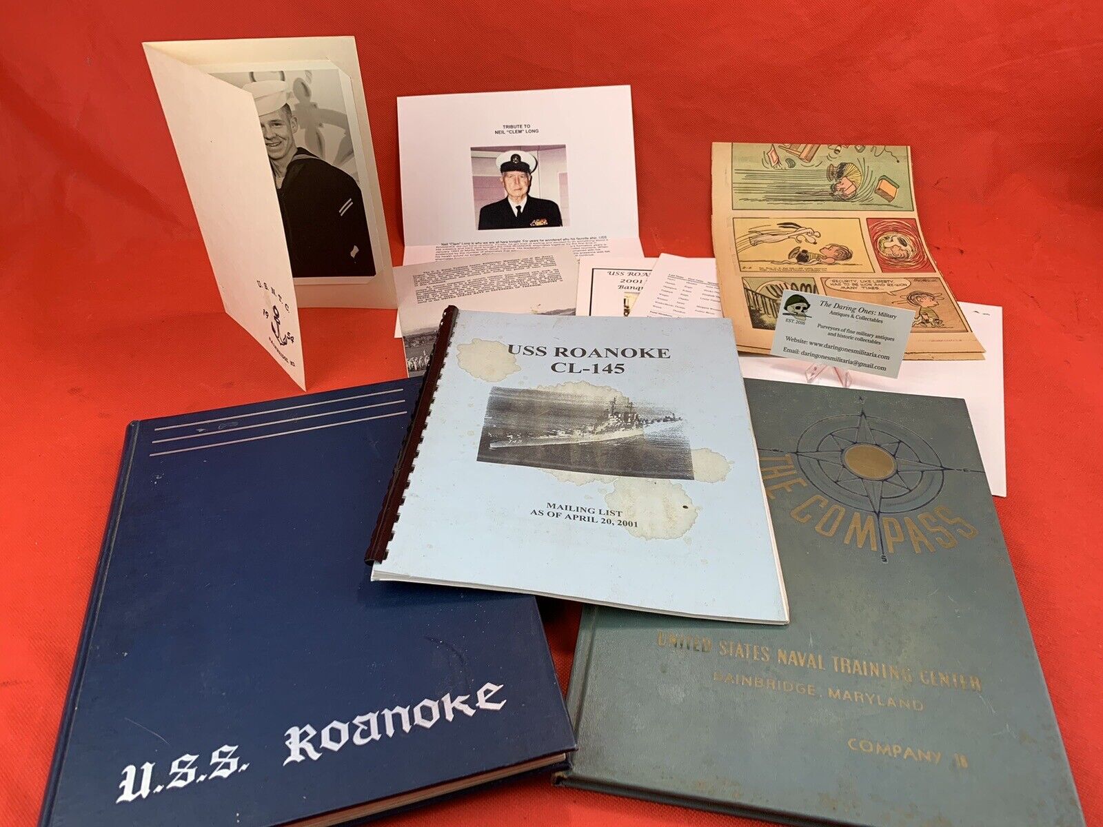 Original US Korean War Navy Veteran’s Year Book & Ephemera USS Roanoke USN