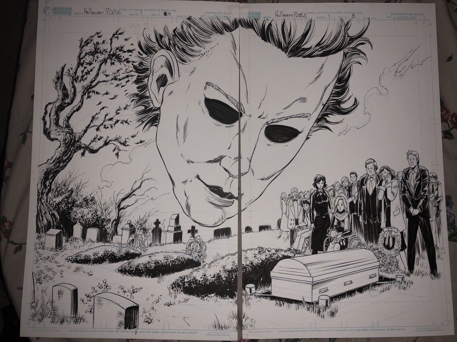 Halloween DDP Michael Myers first Death Of laurie Strode OA Art Comic Carpenter
