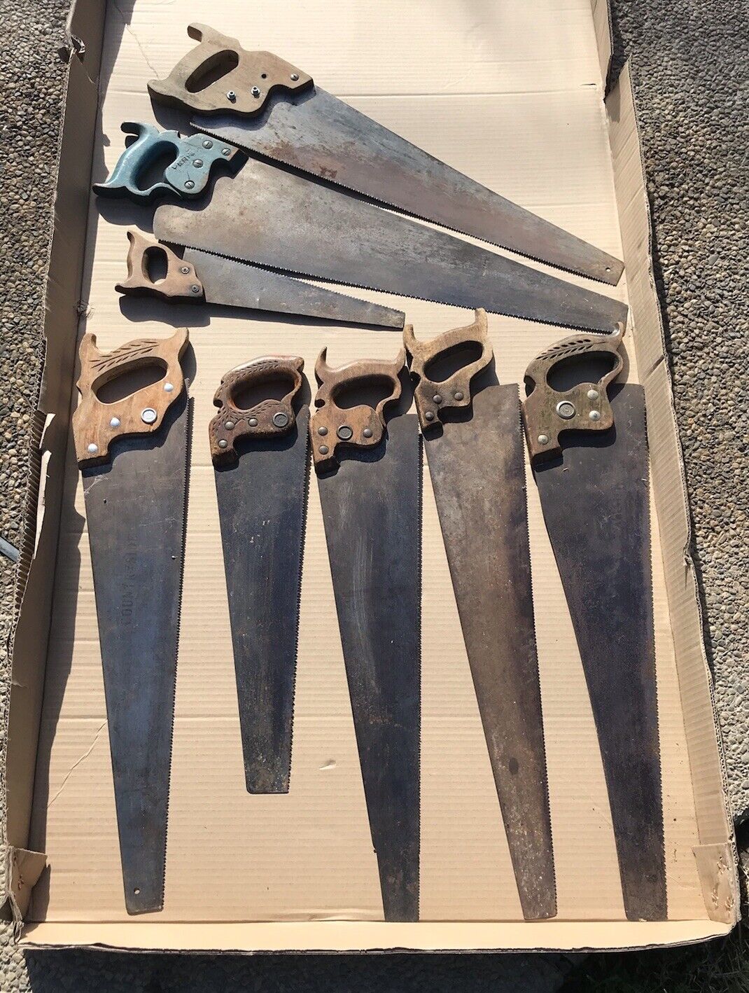Antique Hand Saws Disston, Superior, C.E Jennings And Others Lot Of 8 See Photos