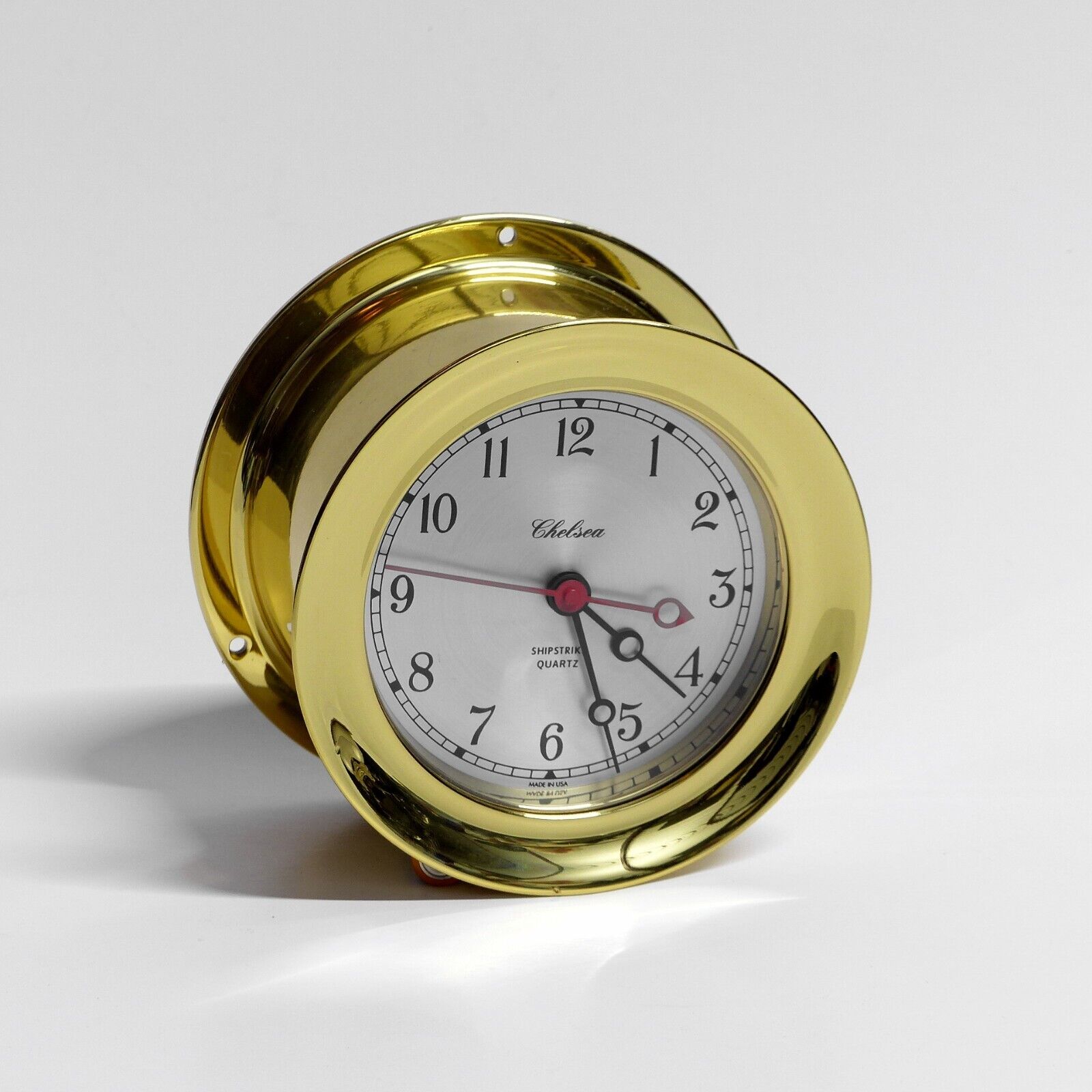 Vintage Chelsea Solid Brass Shipstrike Quartz Clock
