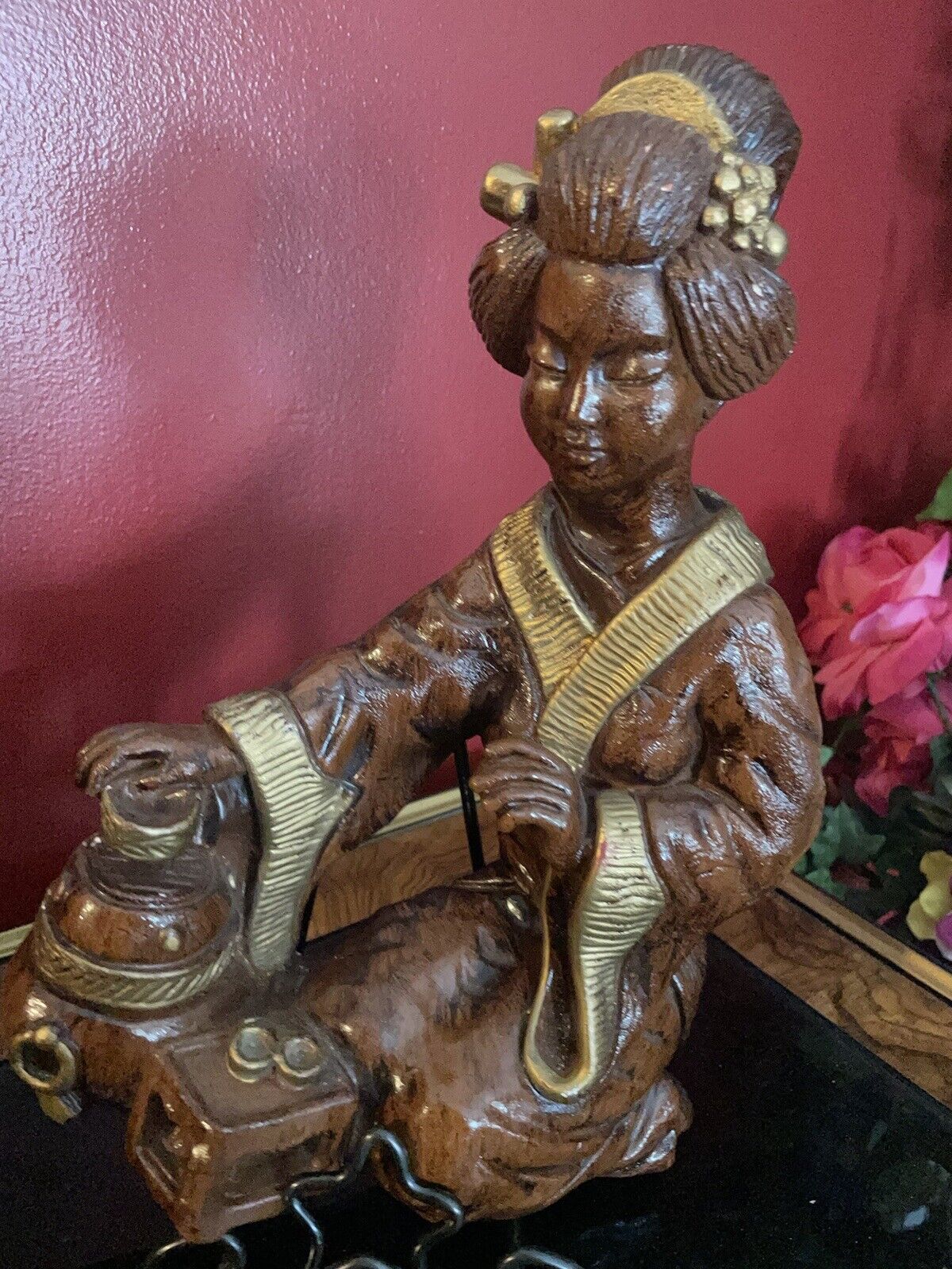 Mid century Universal statuary Corp Oriental Asian sculpture 1962 Made In Canada