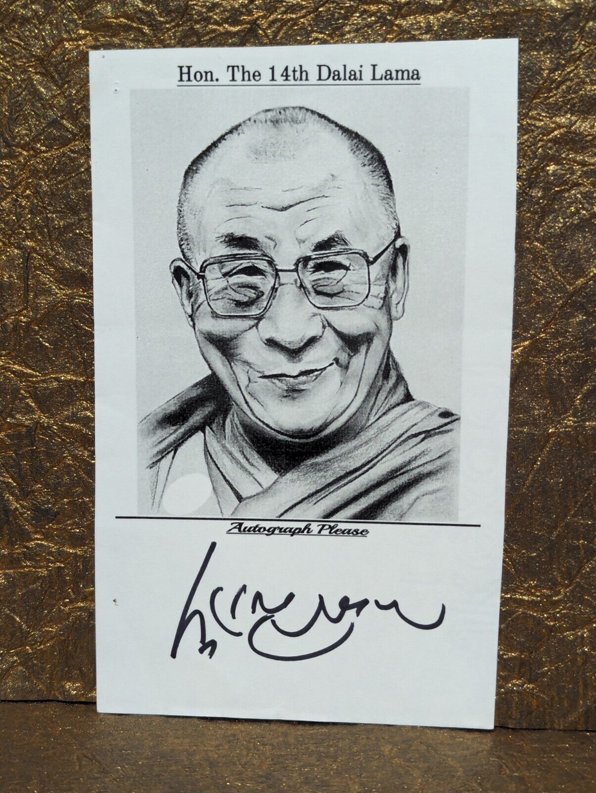 Dalai Lama Autograph Signed Photo PSA DNA Full Letter of Authenticity