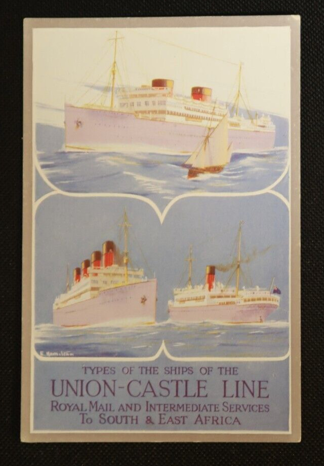 Types of The Ships of The Union Castle Line E. Hamilton Steamship Postcard