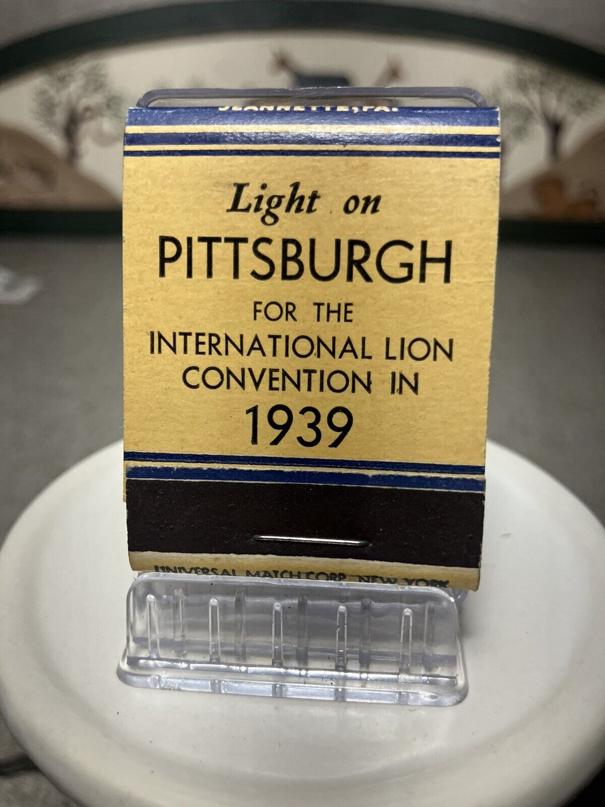 Vintage 1939 , Lite On PITTSBURGH matchbook. Full  Great Condition