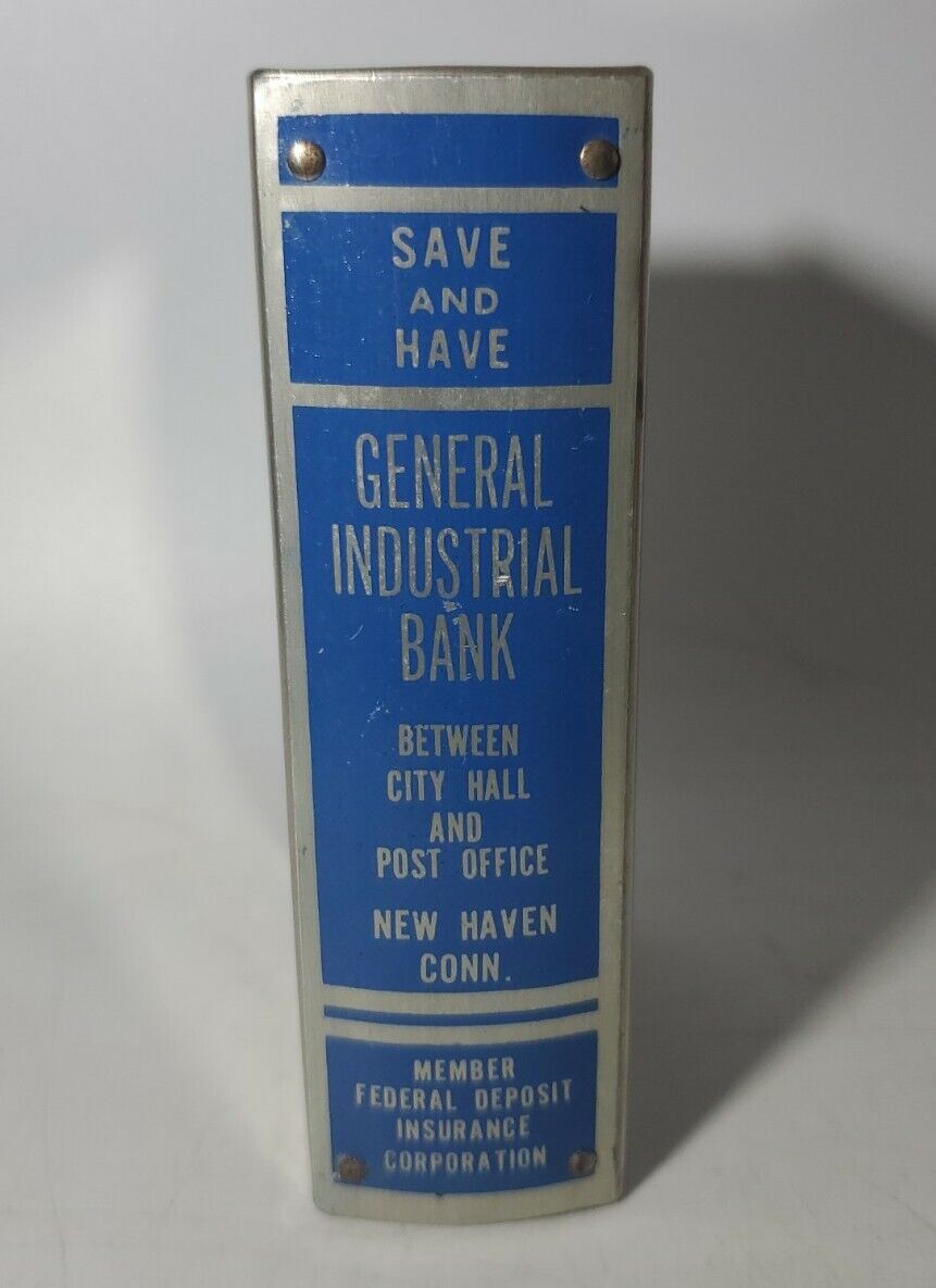 Vintage General Industrial Bank METAL COIN BOOK BANK  NO KEY Standard Thrift Co