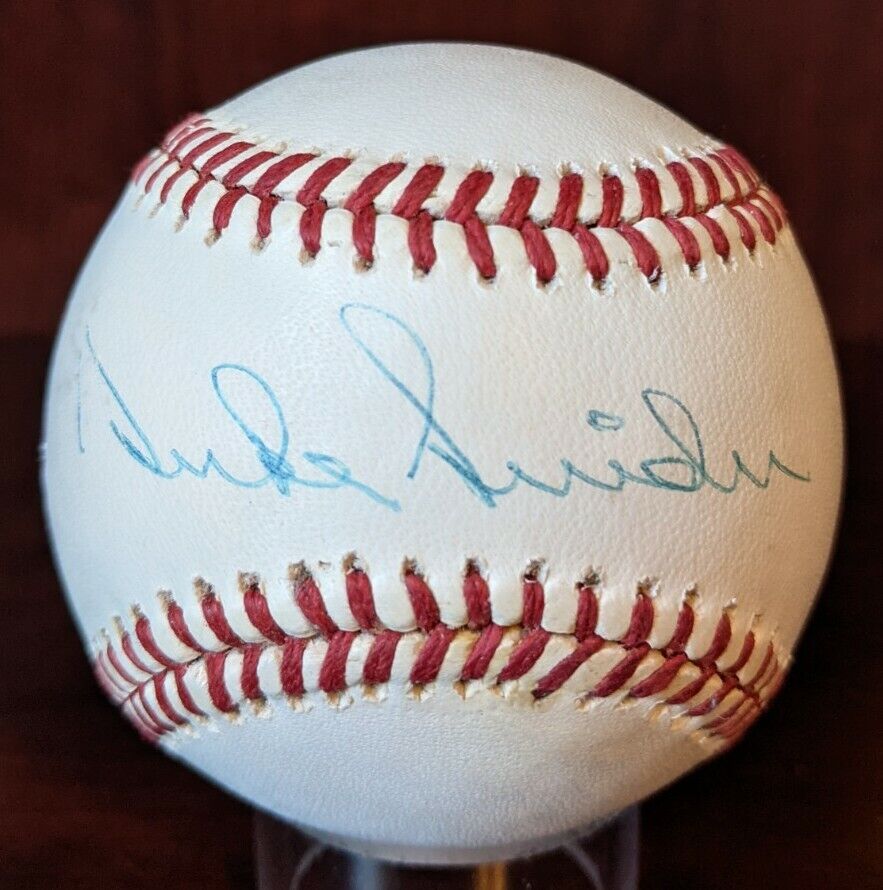 Duke Snider Signed Autographed OML Baseball Brooklyn Dodgers HOF With COA & Case