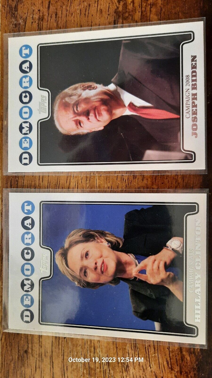 2008 topps campaign Cards Of Joseph  Biden And Hillary Clinton