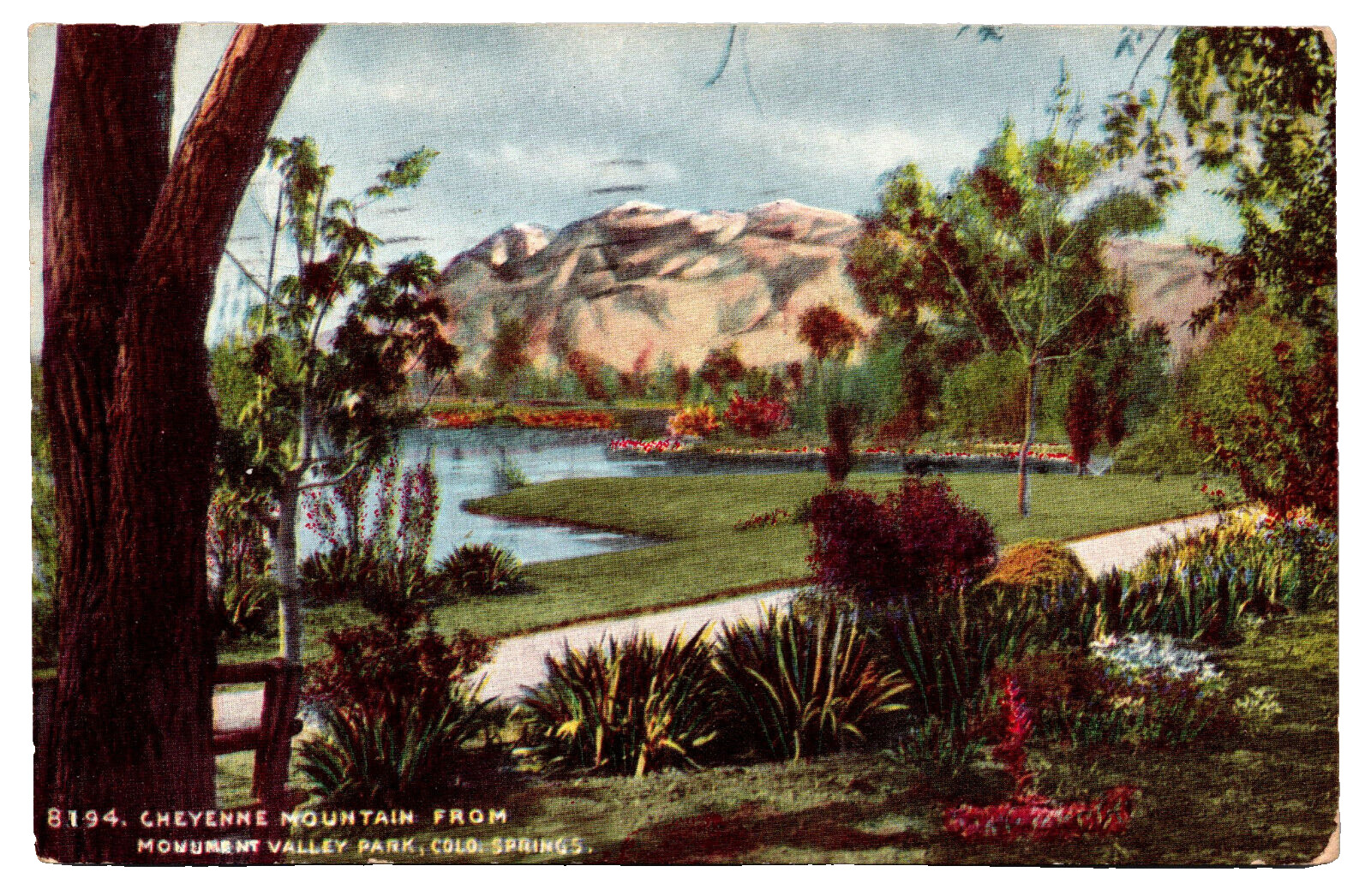 Colorado Springs CO-Colorado, Cheyenne Mountain, Monument Valley Park, Postcard