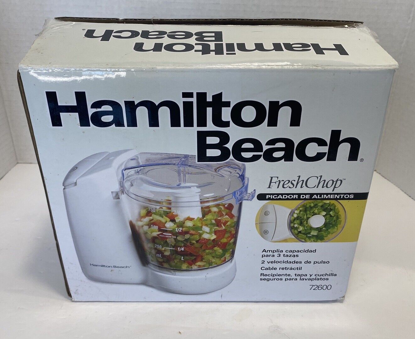 Hamilton Beach HB 72600 Fresh Chop 2 Speed Large 3 Cup Food Chopper