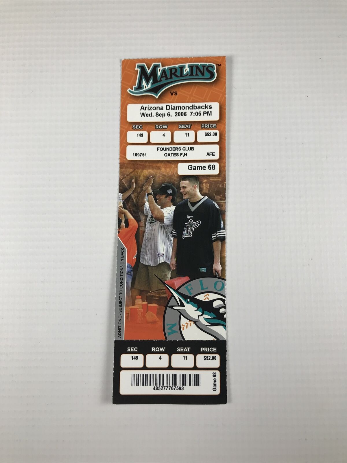 Anibal Sanchez Florida Marlins Tigers No Hitter 9/6/2006 Full Ticket