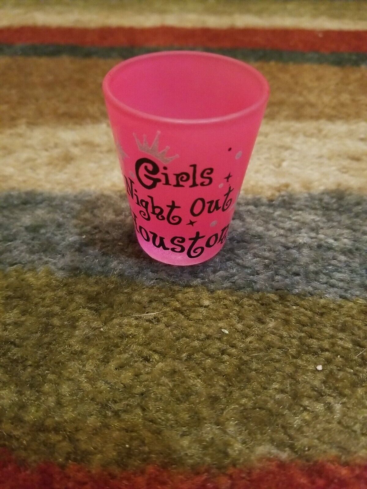GIRLS NIGHT OUT Houston SHOT GLASS FROSTED PINK Souvenirs 