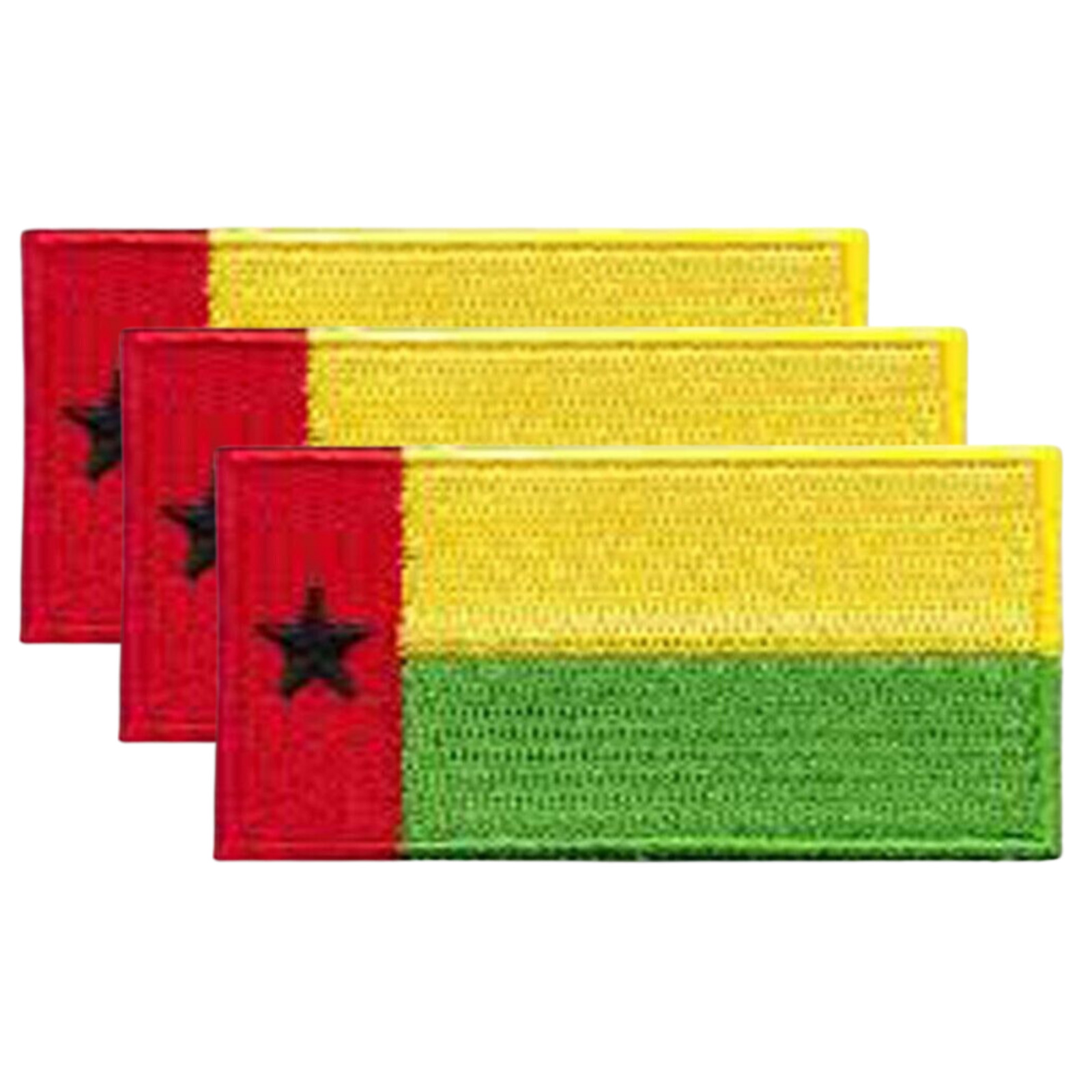 Guinea Bissau International  Flag Iron On Patch Embroidered Sew On Badge x3
