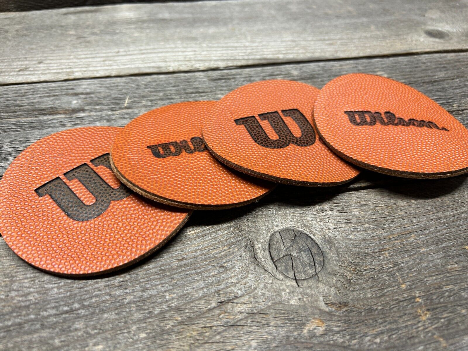 Set of 4 Coasters - WILSON/Horween NBA Leather - Official NBA Basketball Leather