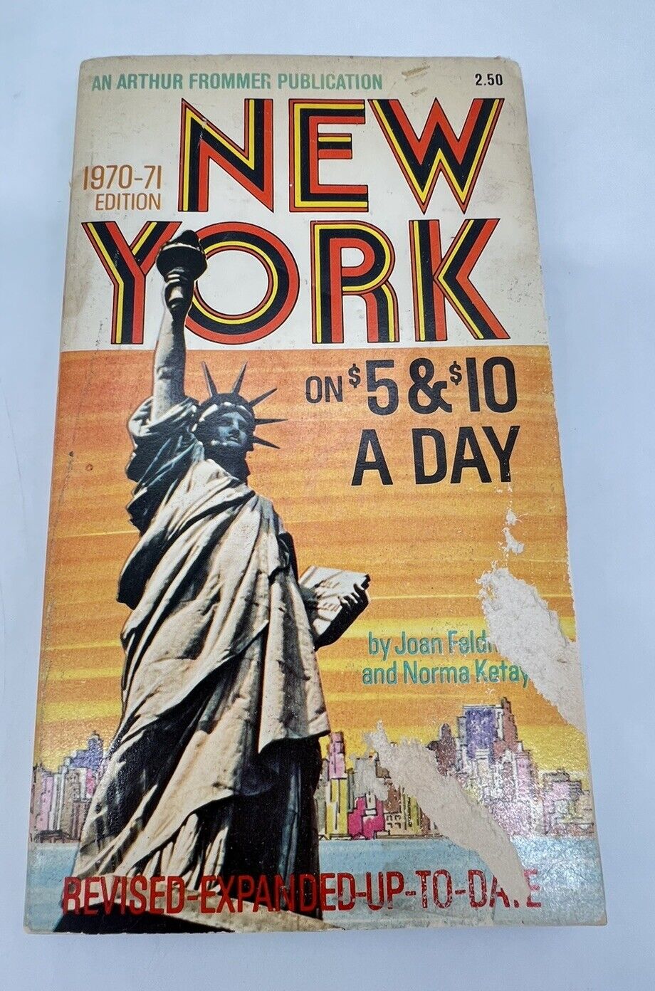 Vintage 1970-71 NEW YORK ON $20 A DAY, Budget Travel Guide, Frommer Paperback