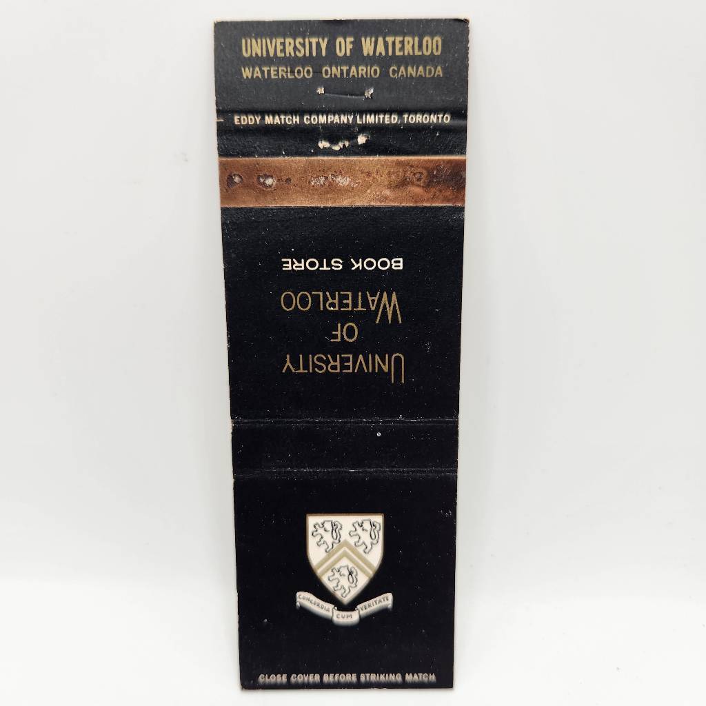 Vintage Matchbook University of Waterloo Ontario Canada Collectible Ephemera