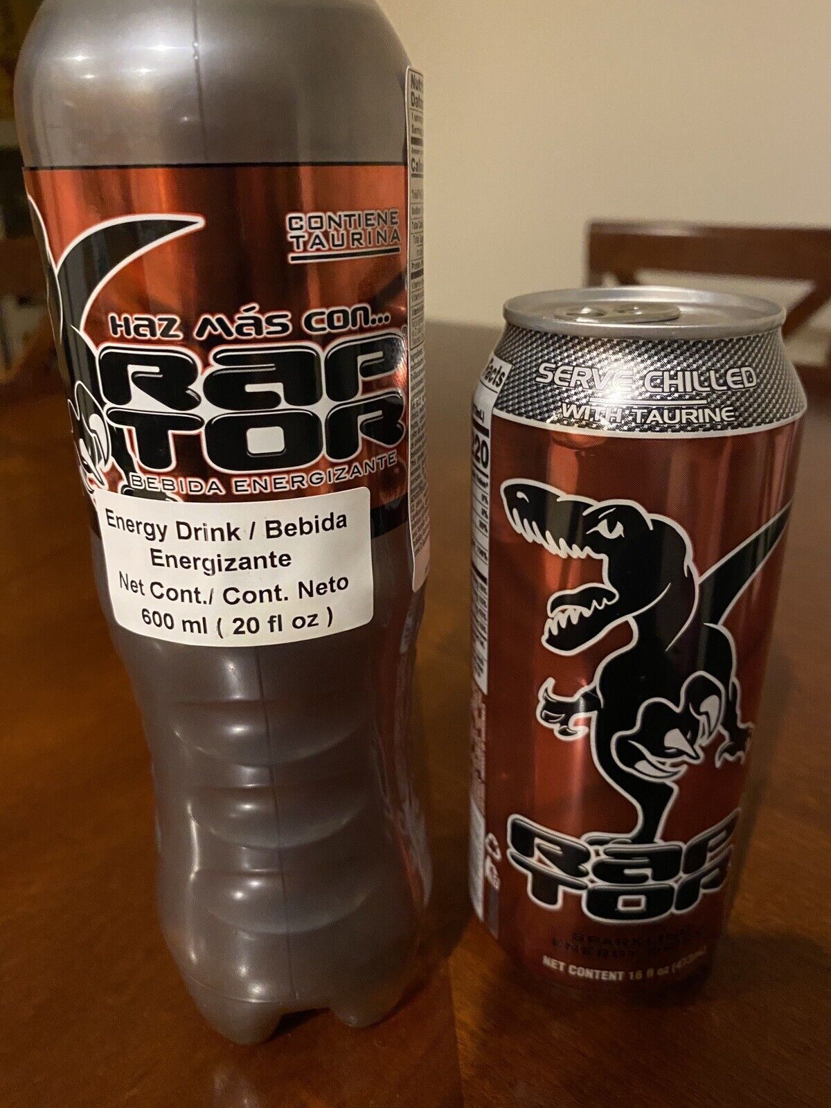 Raptor Energy Drinks Full 20 Oz Bottle And Full 16 Oz Can