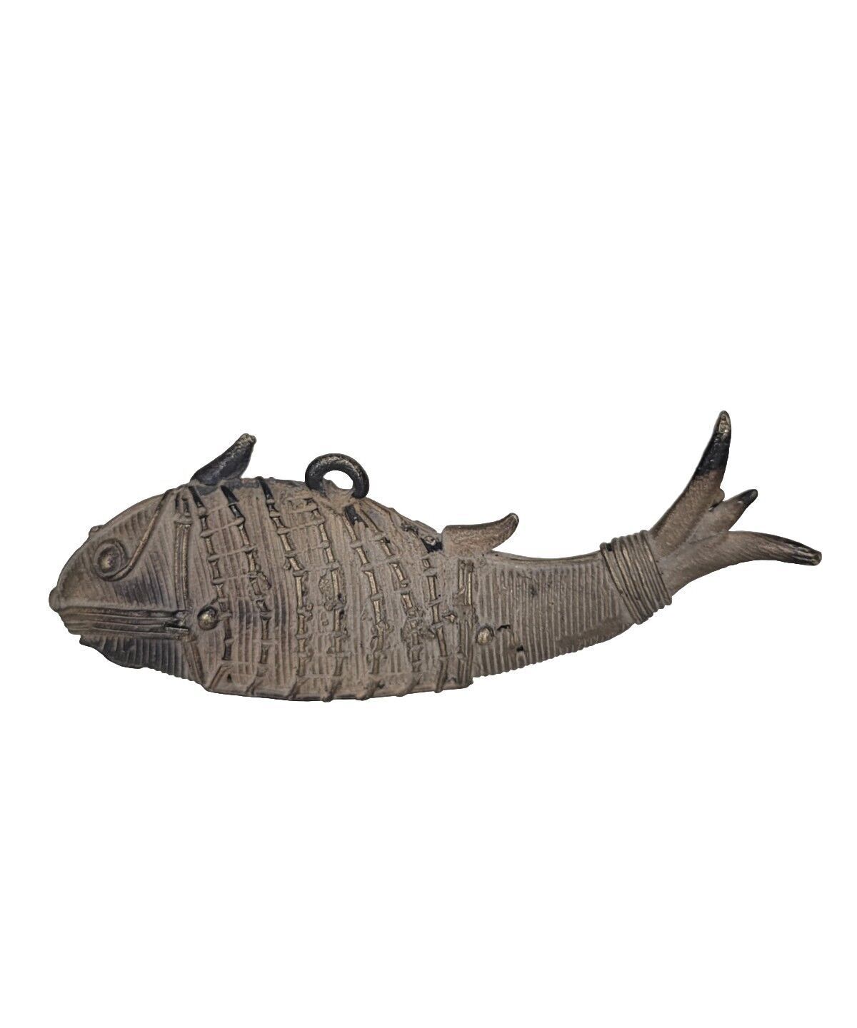 Vtg Antique Dhokra Animal Sculpture Fish Brass Indian Mythical
