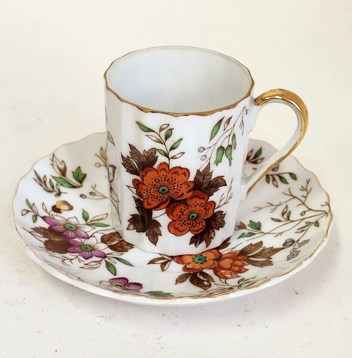 Vintage Autumn Glory Cup and Saucer EW 1262  
