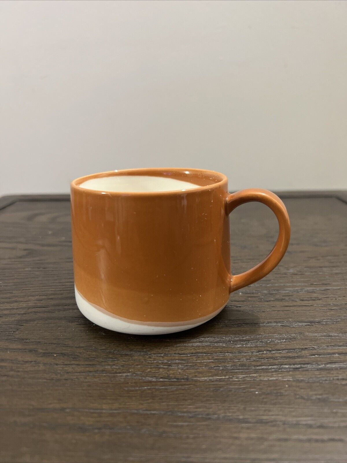 Starbucks 2014 Ombre Honey Brown and White Glaze Coffee Mug Cup Ceramic 10 oz