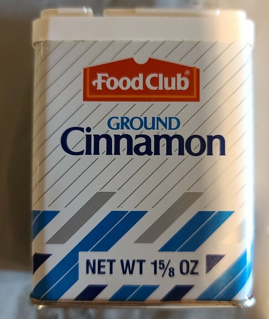  1990’s 2000\'s Food Club Ground Cinnamon Metal Collectible Tin 1-5/8oz Empty
