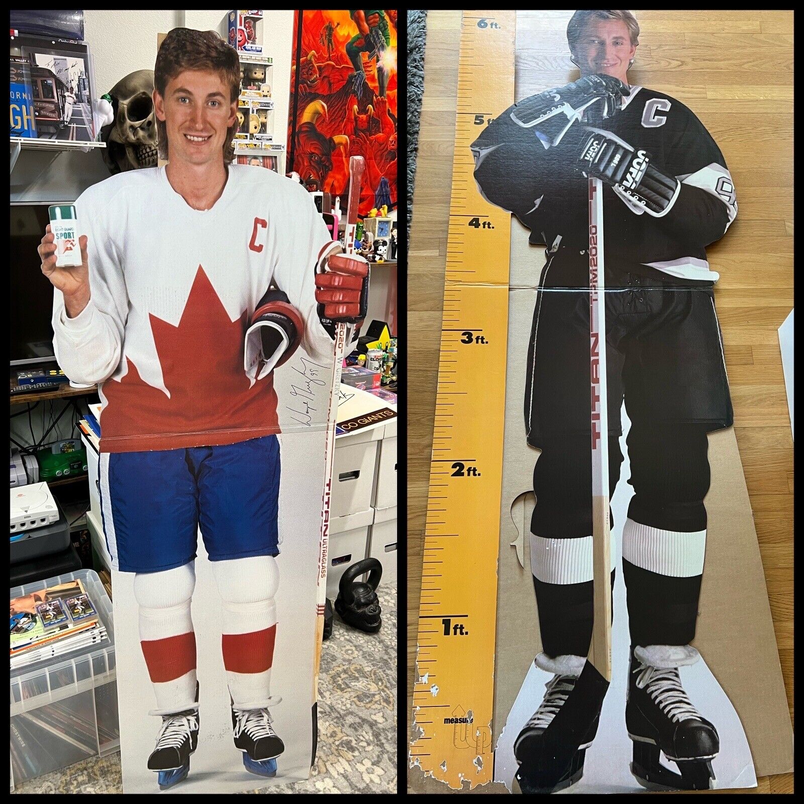 Lot of 2: 80s 90s Wayne Gretzky Vintage Stand Up Cardboard Life Size Gillette