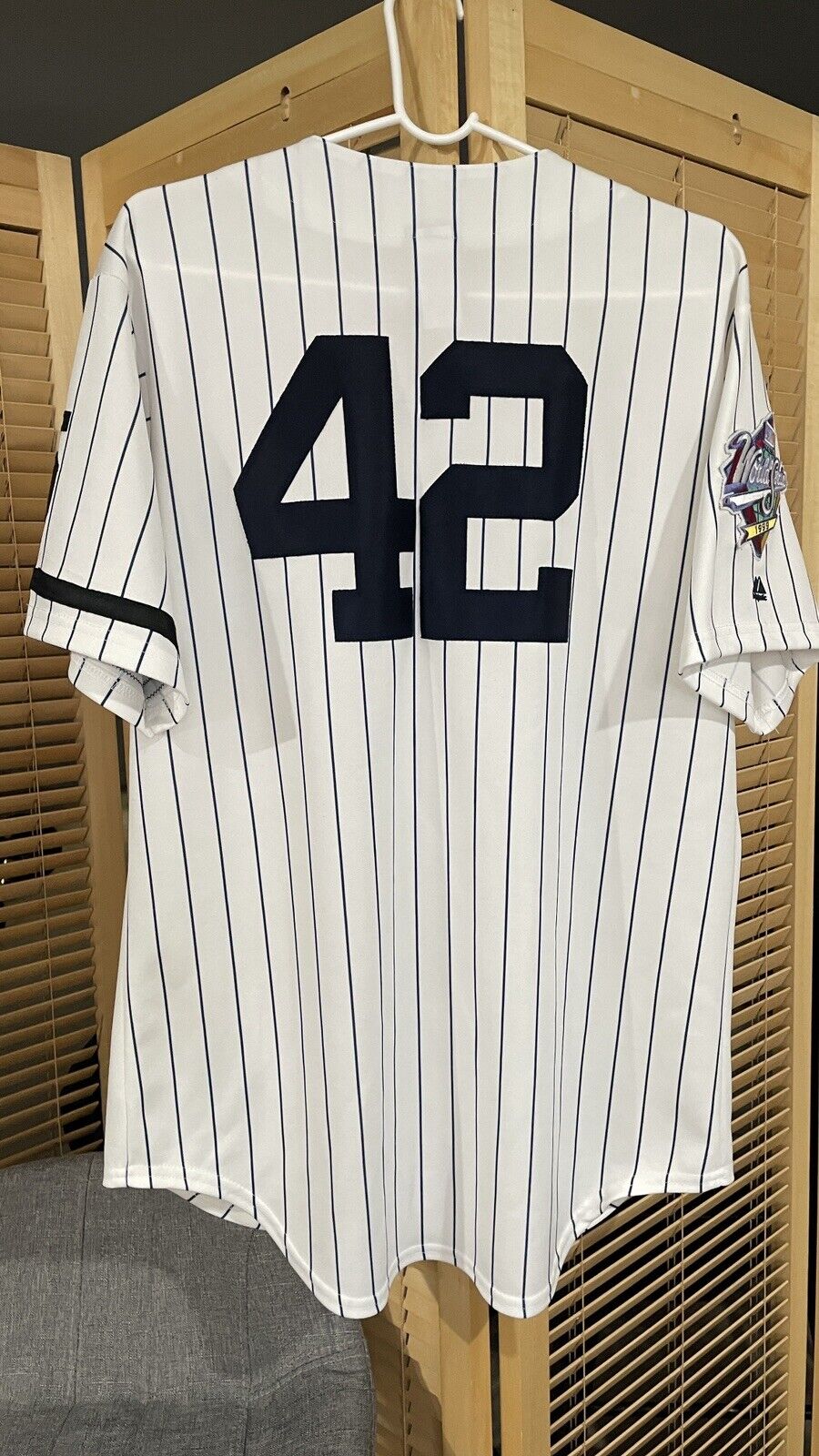 (Medium) Mariano Rivera #42 NY Yankees Home Jersey With 1999 World Series Patch