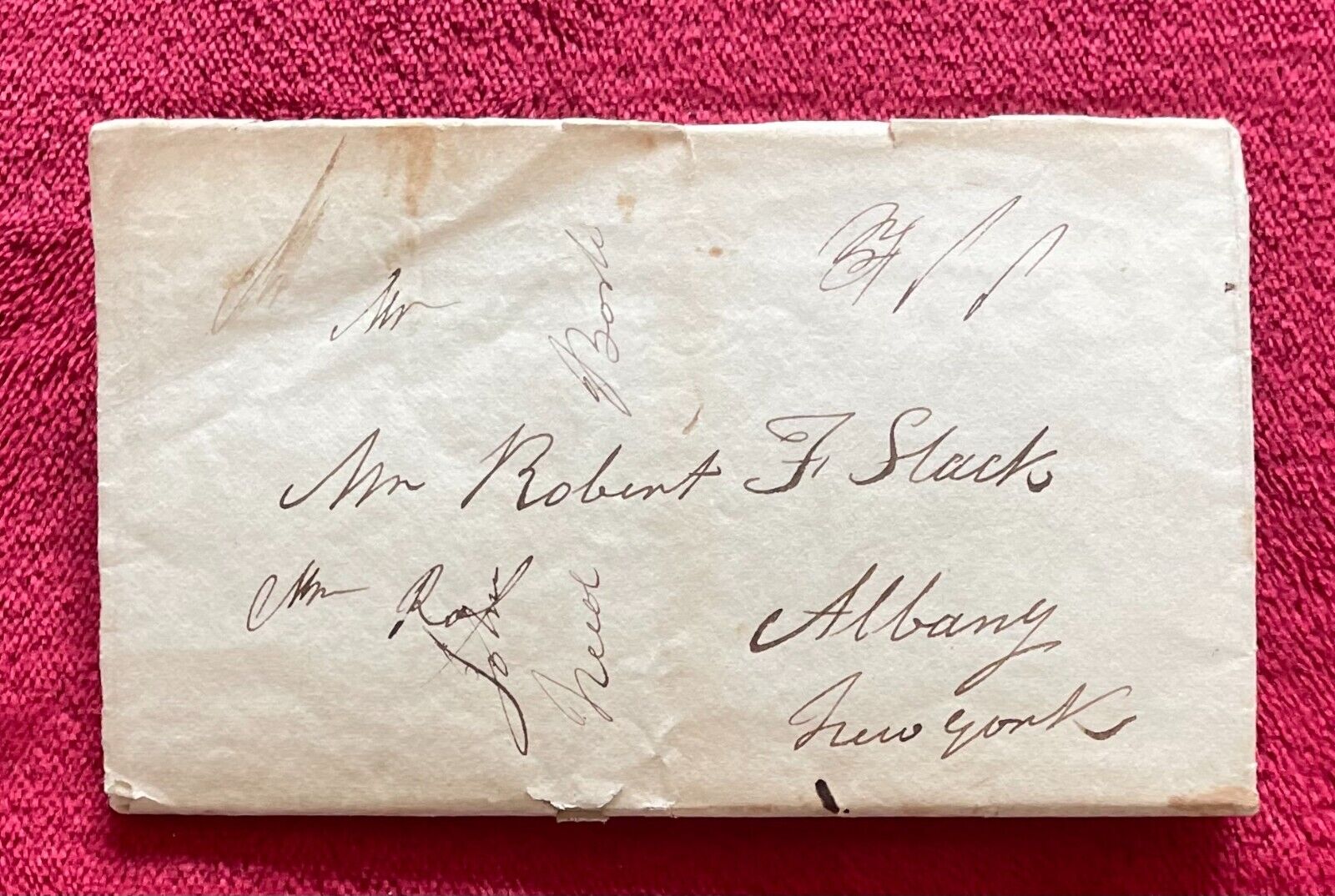 1831 STAMPLESS COVER LETTER ALBANY, NY - SALE OF PROPERTY TO HIGHEST BIDDER