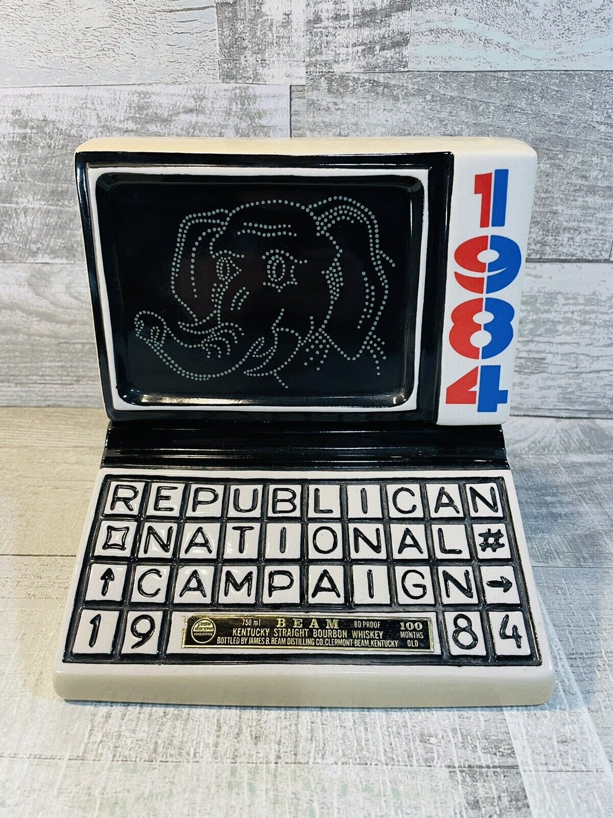 1984 Republican National Campaign Jim Beam Computer Decanter Vintage