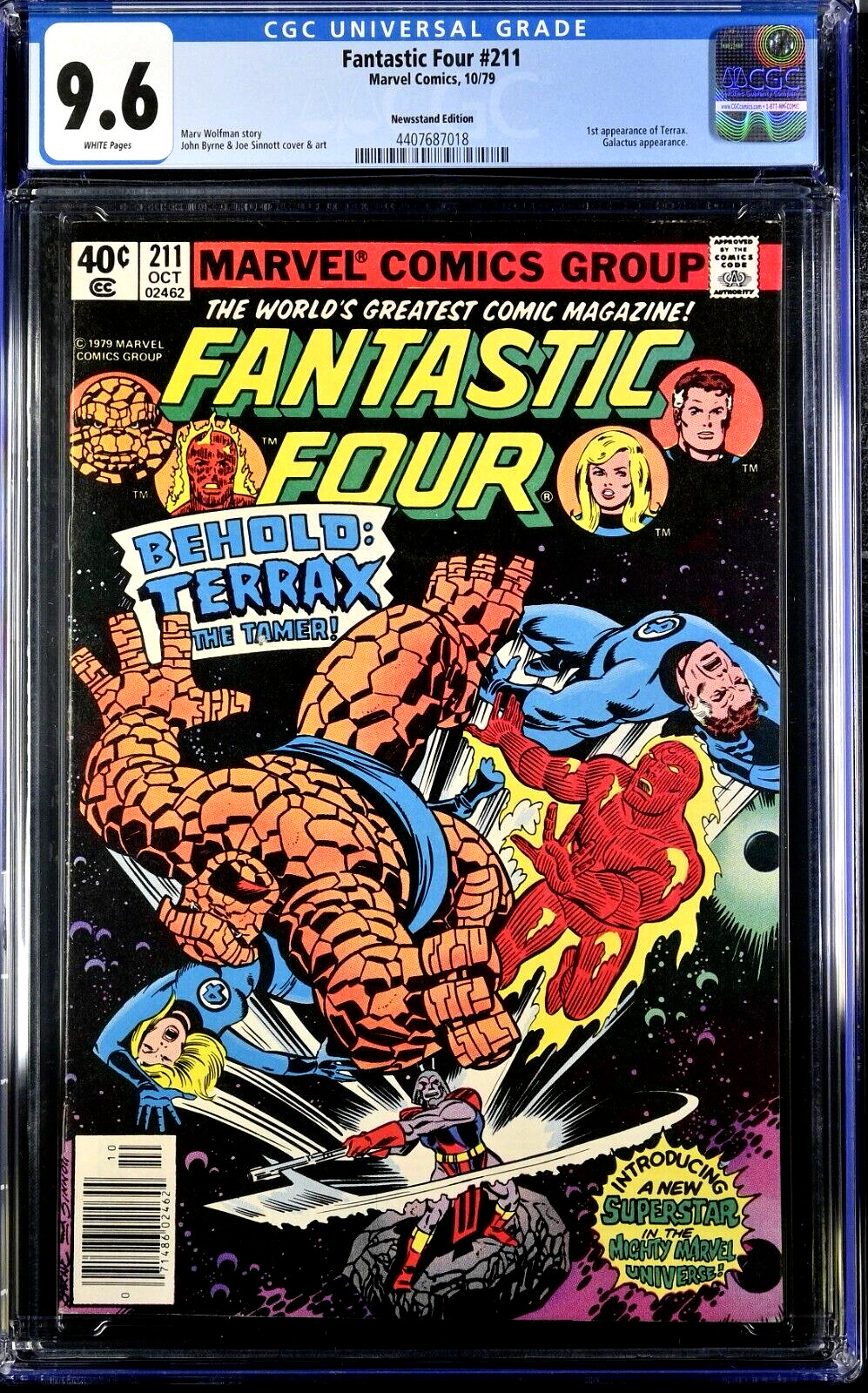 FANTASTIC FOUR #211~CGC 9.6~Marvel Comics, \'79~Galactus~1st appearance of TERRAX