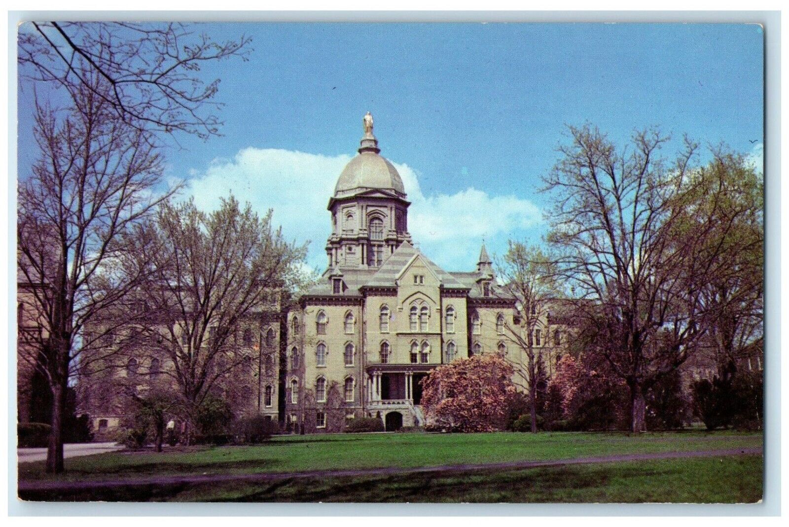 c1960 University Notre Dame Main Building Magnolia Notre Dame Indiana Postcard