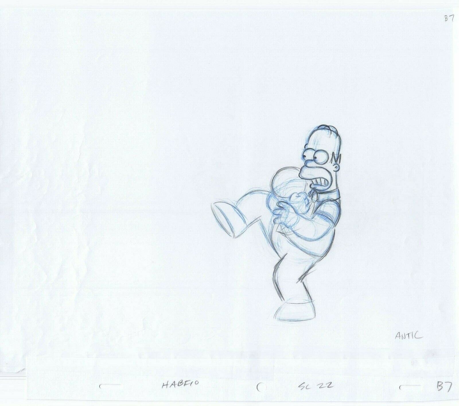Simpsons 2006 Homer Original Art w/COA Animation Pencils HABF10 SC*22, B-7
