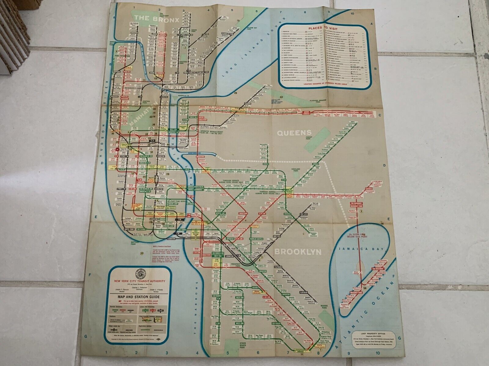 RARE 1961 NY NYC SUBWAY MAP GUIDE BMT IND IRT NYCTA HISTORY JAY STREET BROOKLYN
