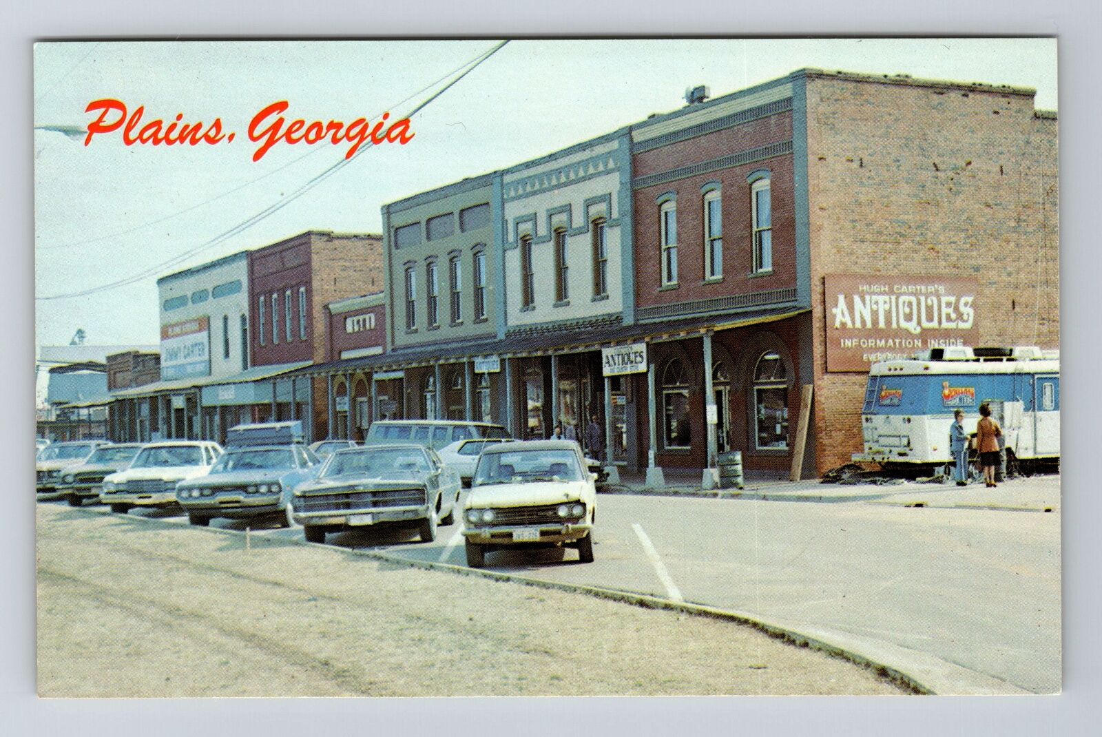 Plains GA-Georgia, Main Street, Antiques Vintage Souvenir Postcard