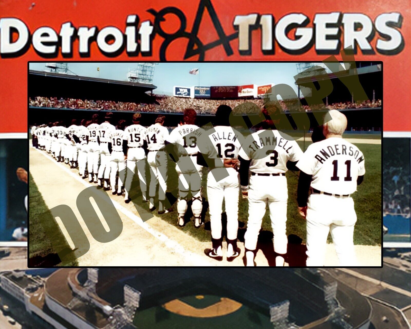 1984 Detroit Tigers Stadium Opening Day Line Up Program Collage Art 8x10 Photo
