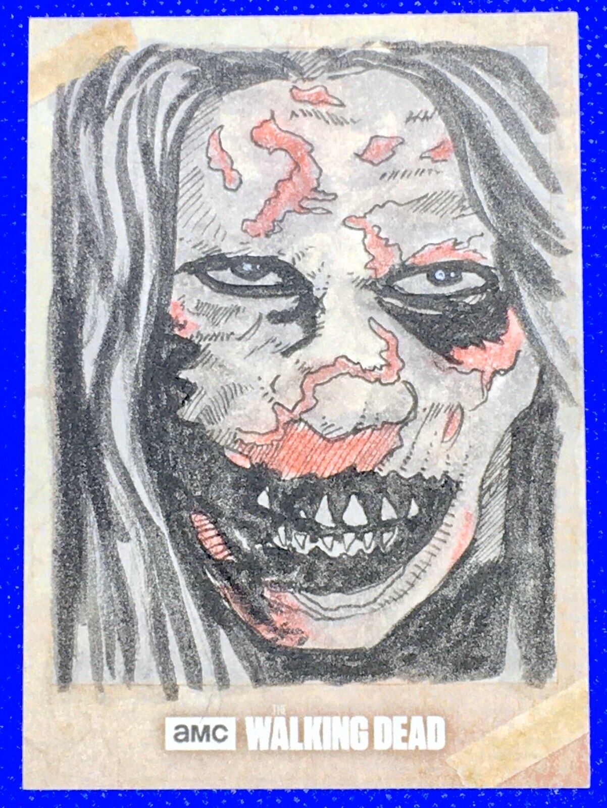 TOPPS AMC THE WALKING DEAD SKETCH CARD Zombie by Eddie Price 1/1