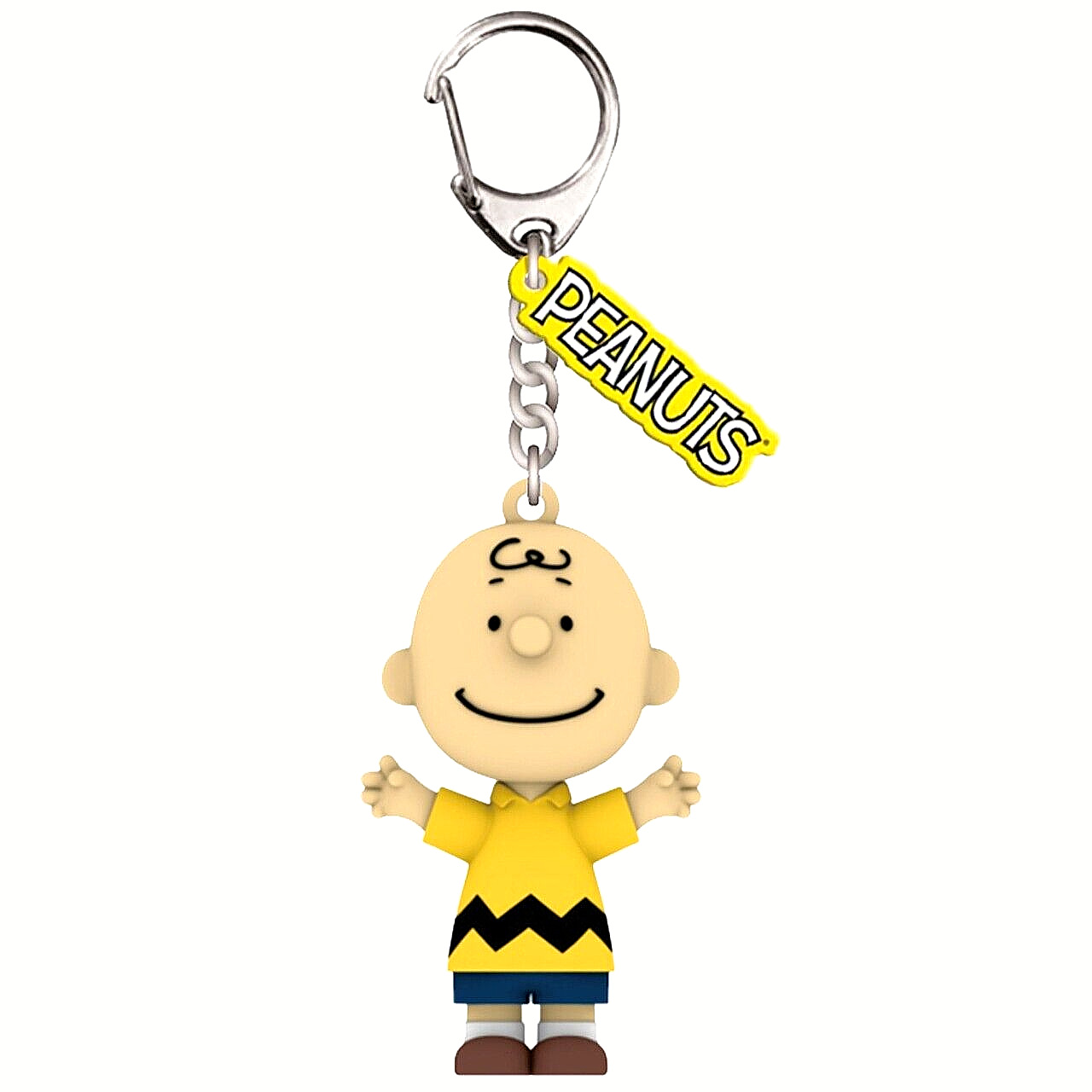 ✿ PRECIOUS MOMENTS PEANUTS Bag Charm Clip Keychain CHARLIE BROWN Figurine Snoopy