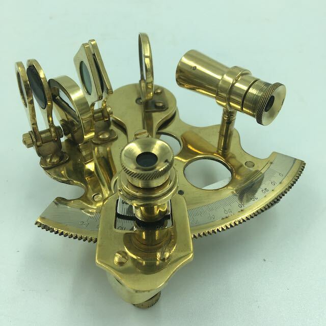 Vintage Nautical Aged Brass Sextant 4\