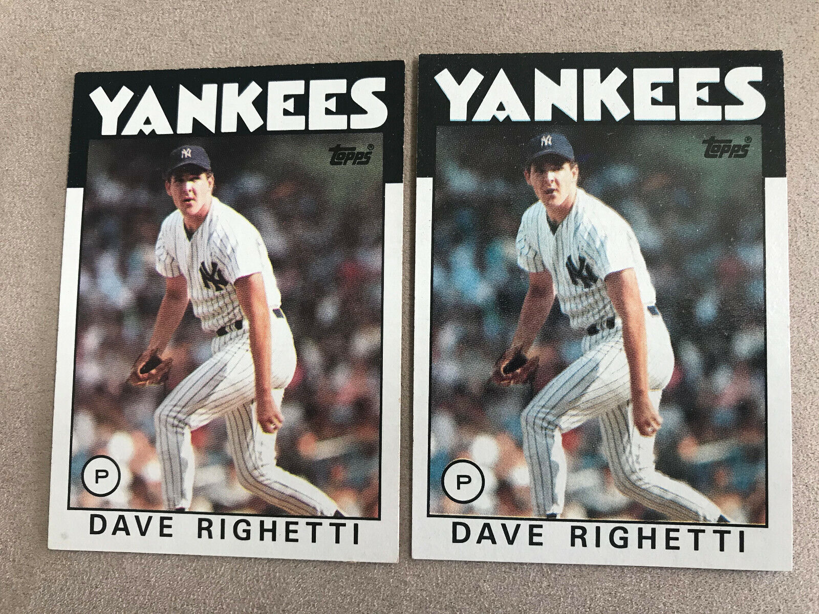 2 1986 Topps Baseball Cards #560 Dave Righetti New York Yankees NmMt 
