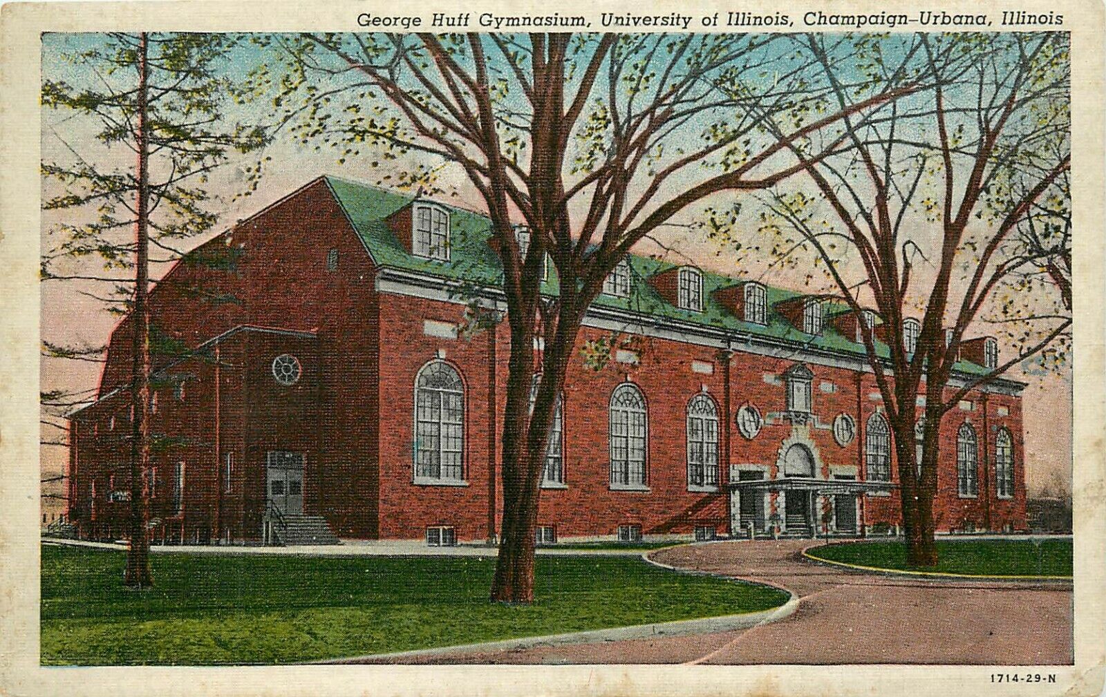 George Hall Gymnasium University Illinois Champaign Urbana IL Postcard