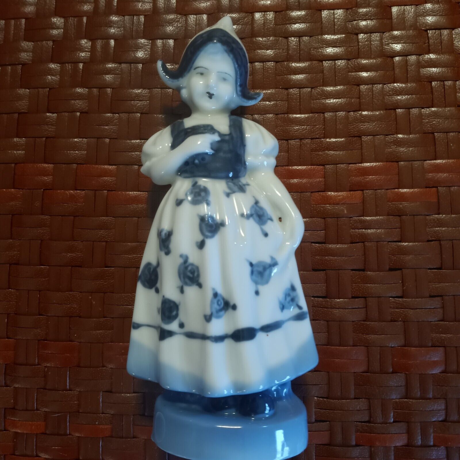 Vintage Dutch Blue  White Netherlands Holland Girl Porcelain Figurine Made Japan