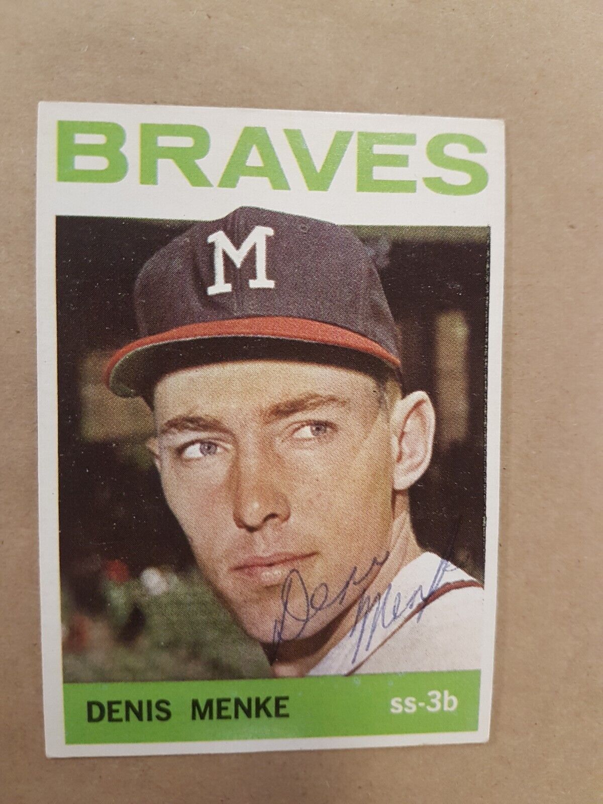 Denis Menke topps 53 Autograph Photo SPORTS signed Baseball card MLB