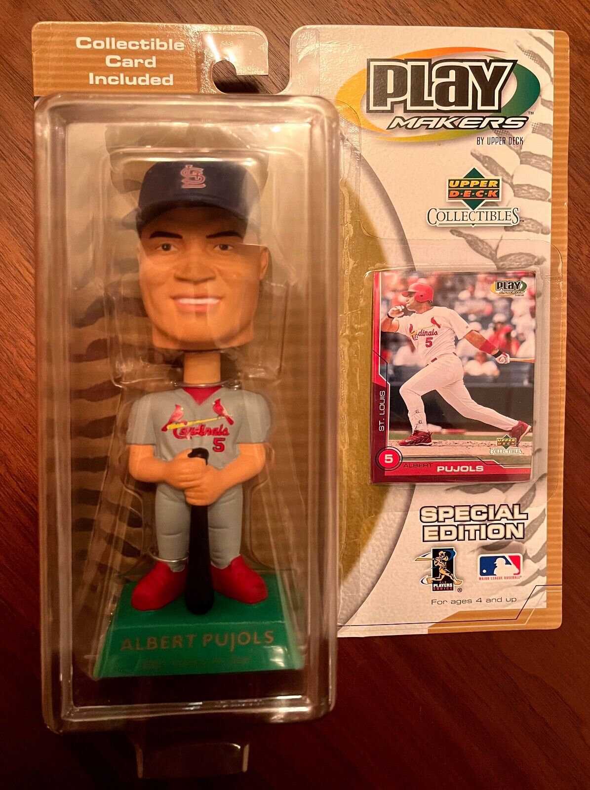 2001 Playmakers Albert Pujols Bobblehead + Rookie Card SEALED WOW...Super RARE