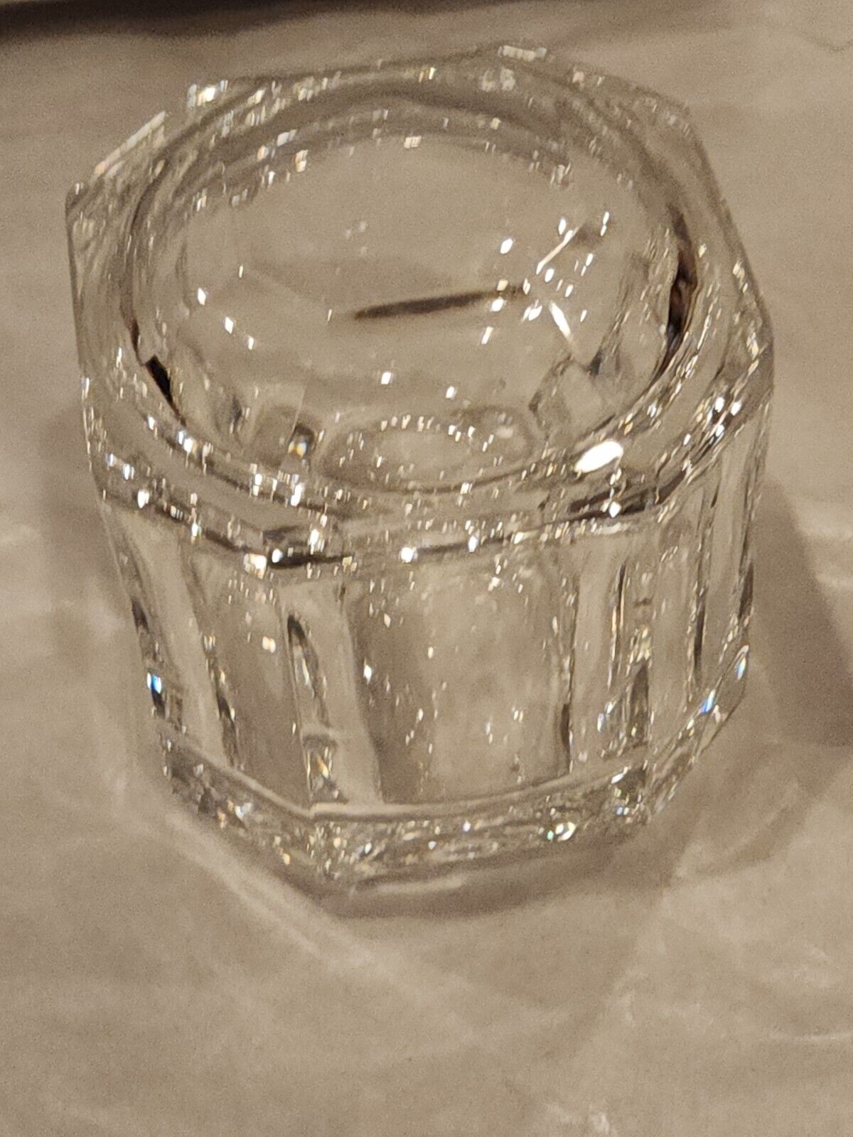 Gorgeous Tiffany Crystal Box With Cover 4” Tall Signed