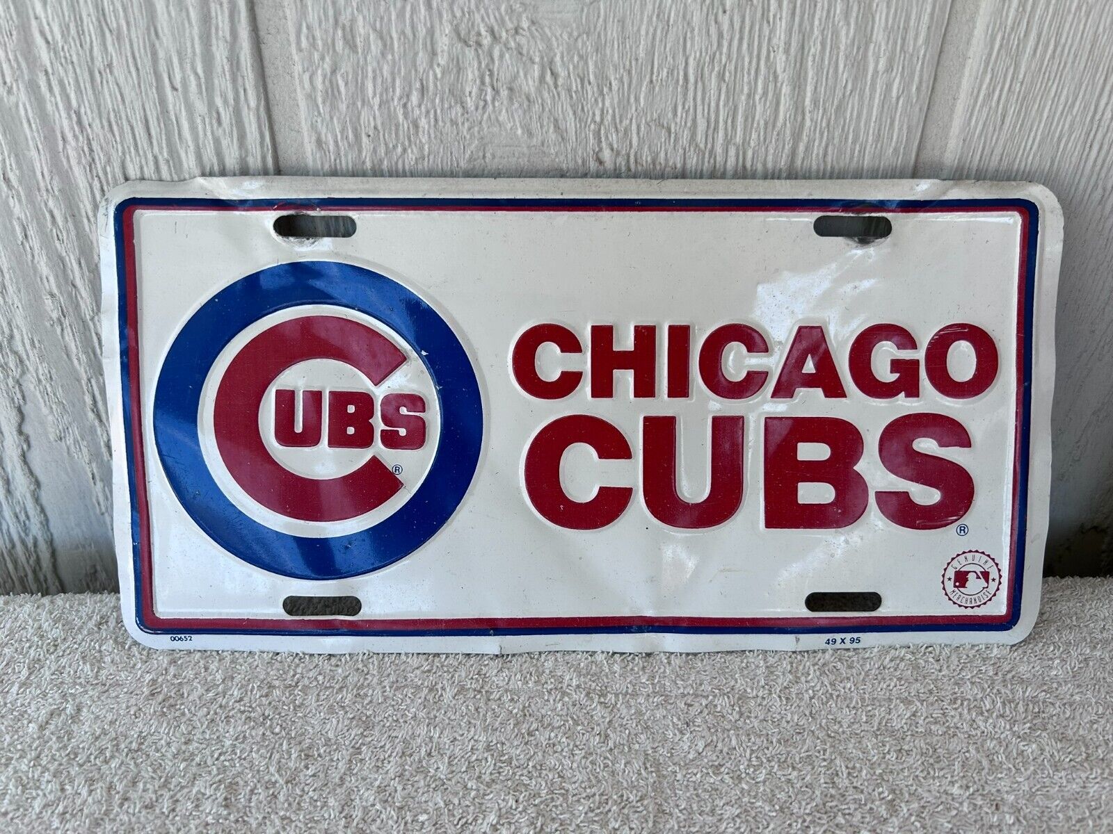 Vintage 1990s Chicago Cubs Official MLB Baseball Vanity Metal License Plate