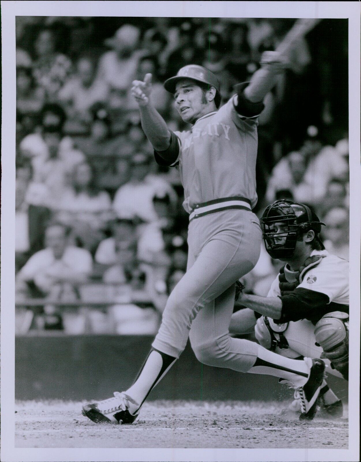 LD203 70s Original Clifton Boutelle Photo AMOS OTIS Kansas City Royals Baseball