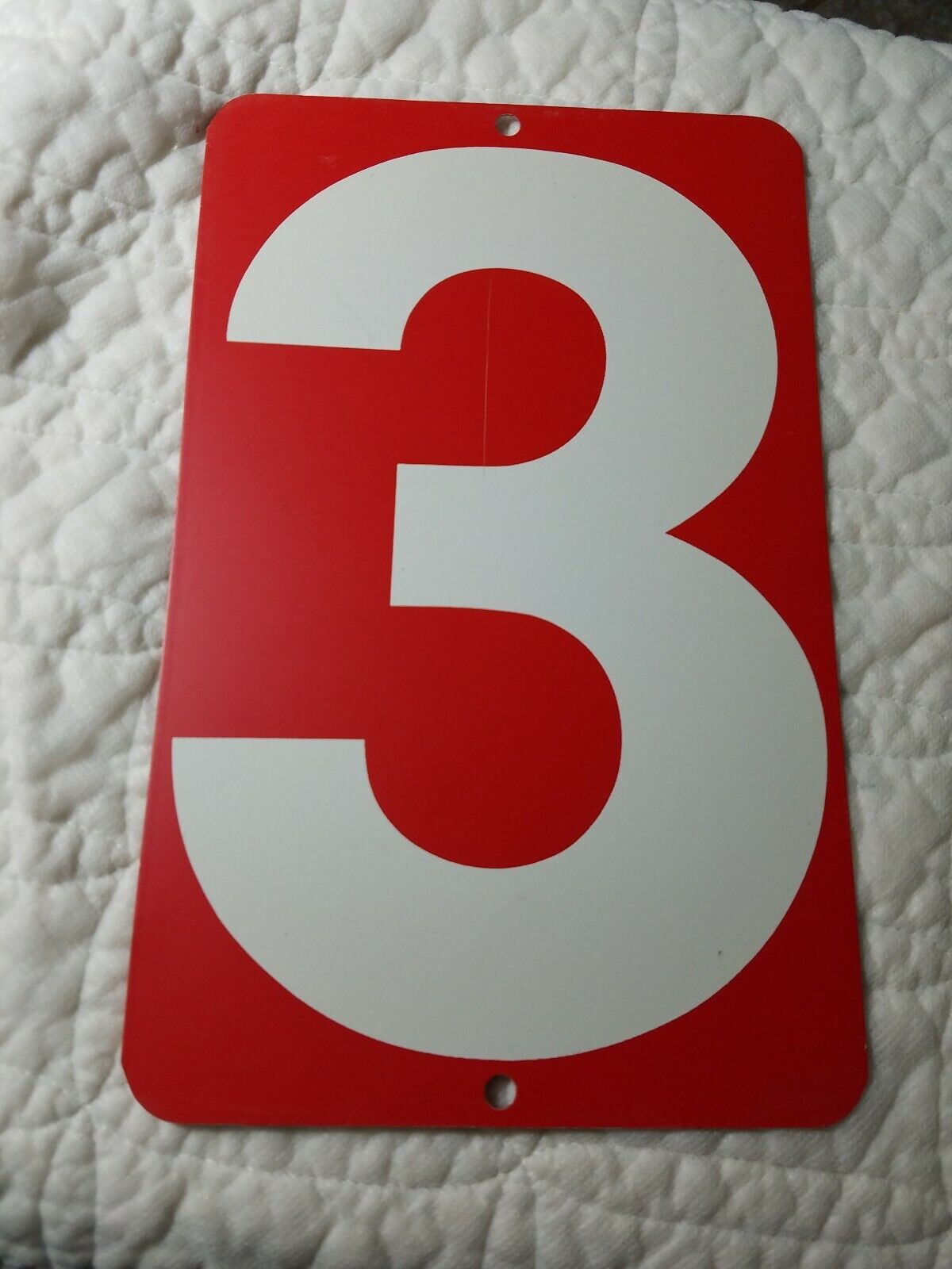 Vintage Gas Station Price Sign Number: 3 & 4 Two Sided Red-White