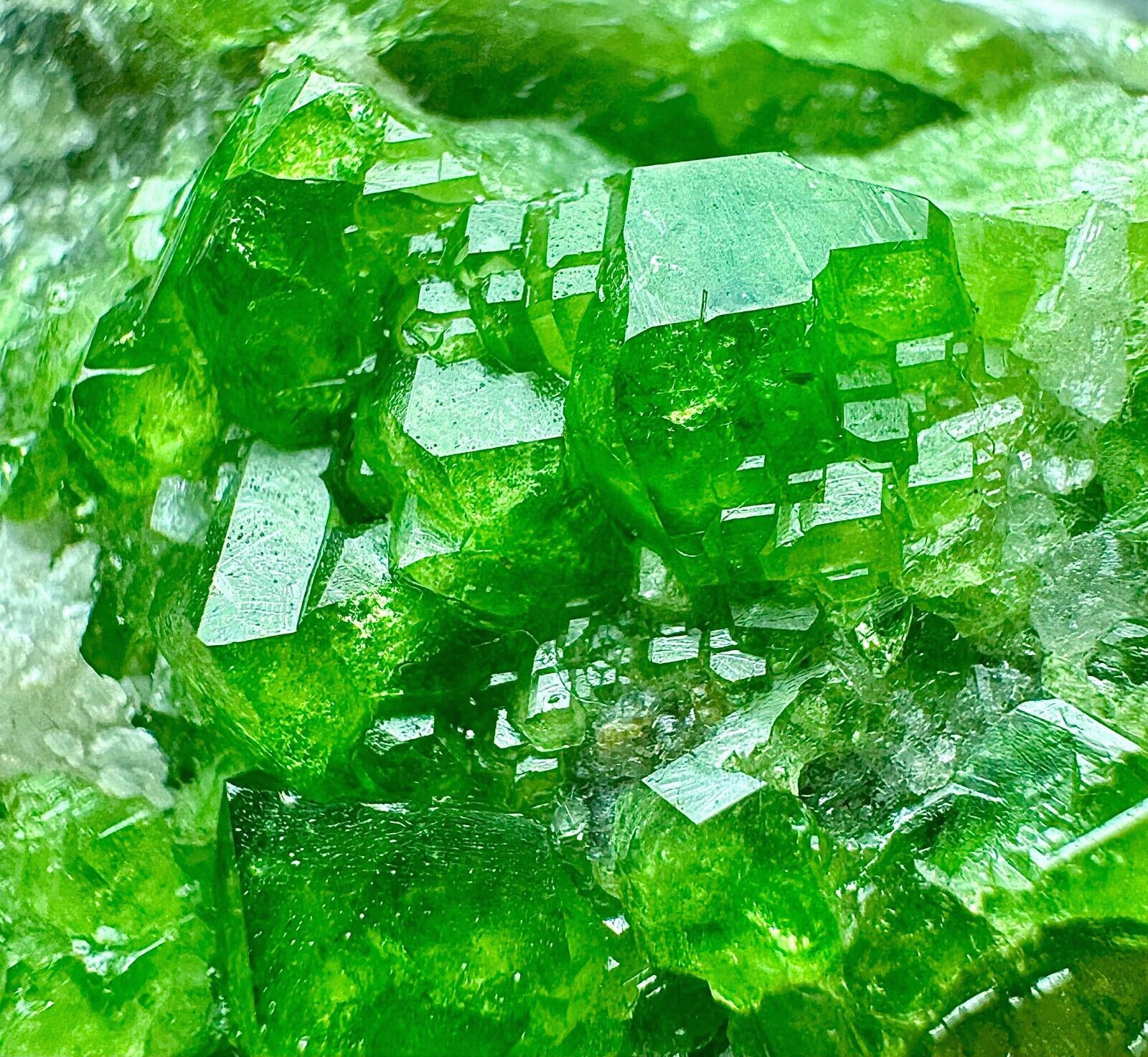 414 Gram Unusual  Top Green Demantoid Garnet Crystals Cluster On Matrix @Afg